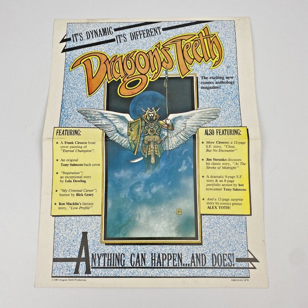 Dragon’s Teeth No. 1 Eclectic Comics Anthology Magazine POSTER 1983 10 x 13